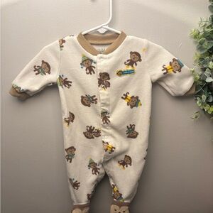 Monkey Print One Piece - Cream